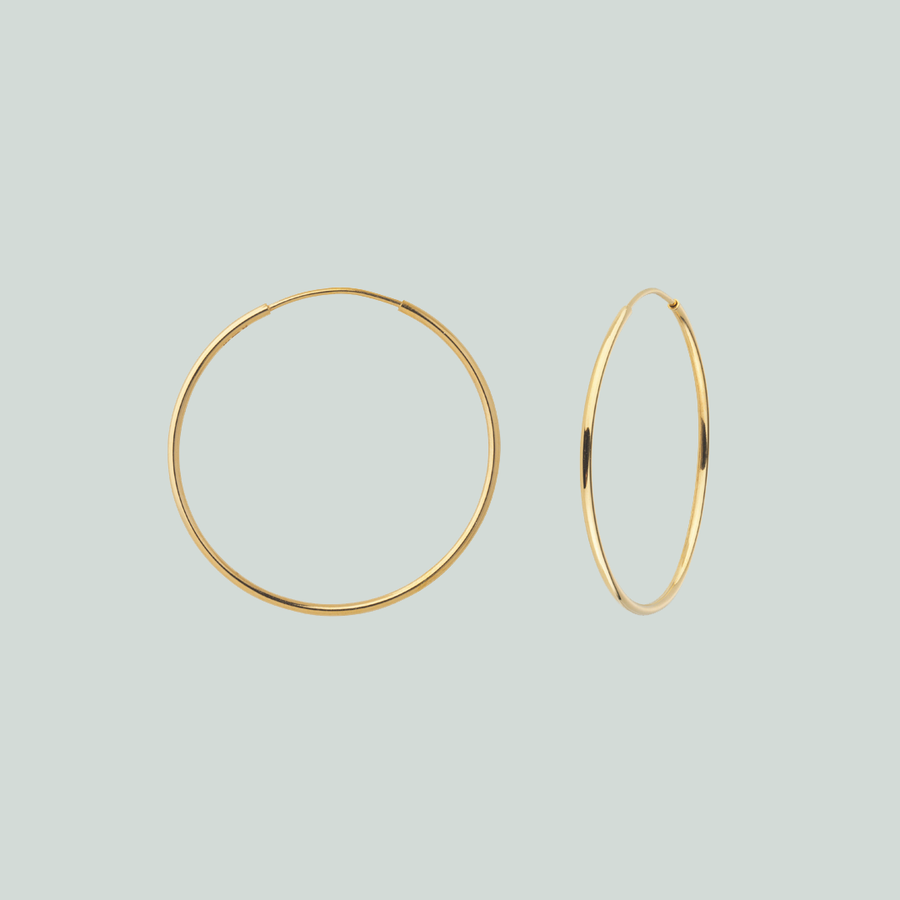 Fine hoops large - solid guld